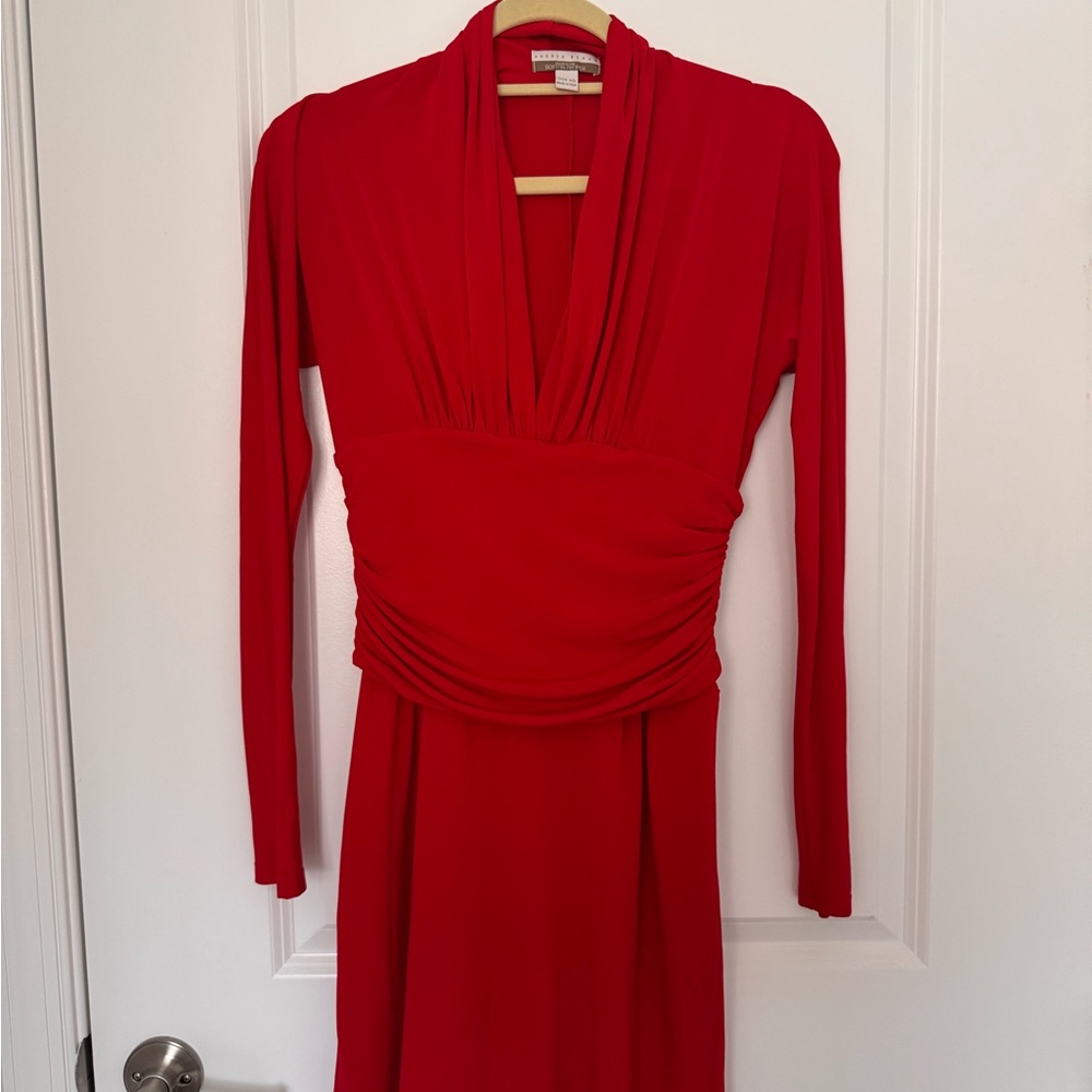 Boston Proper Red Long Sleeve Dress